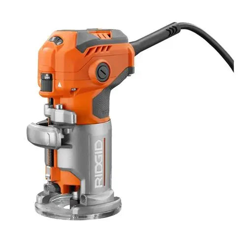 Open Box - RIDGID 5.5 Amp Corded Compact Power Trim Router with Micro-Adjust Dial R24012